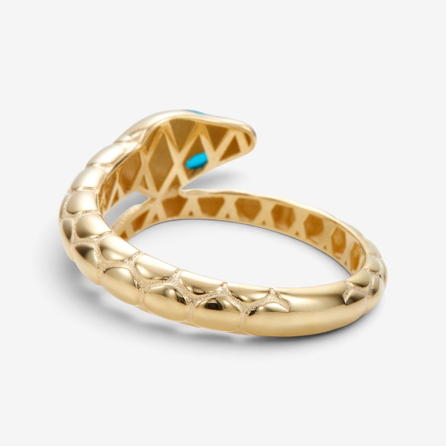 Image 131285_ALTMORE3.jpg, Product 131-285 / Price $599.99, Stefano Oro 14K Yellow Gold Snake Ring with Emerald Enamel from Stefano Oro on TSC.ca's Jewellery department
