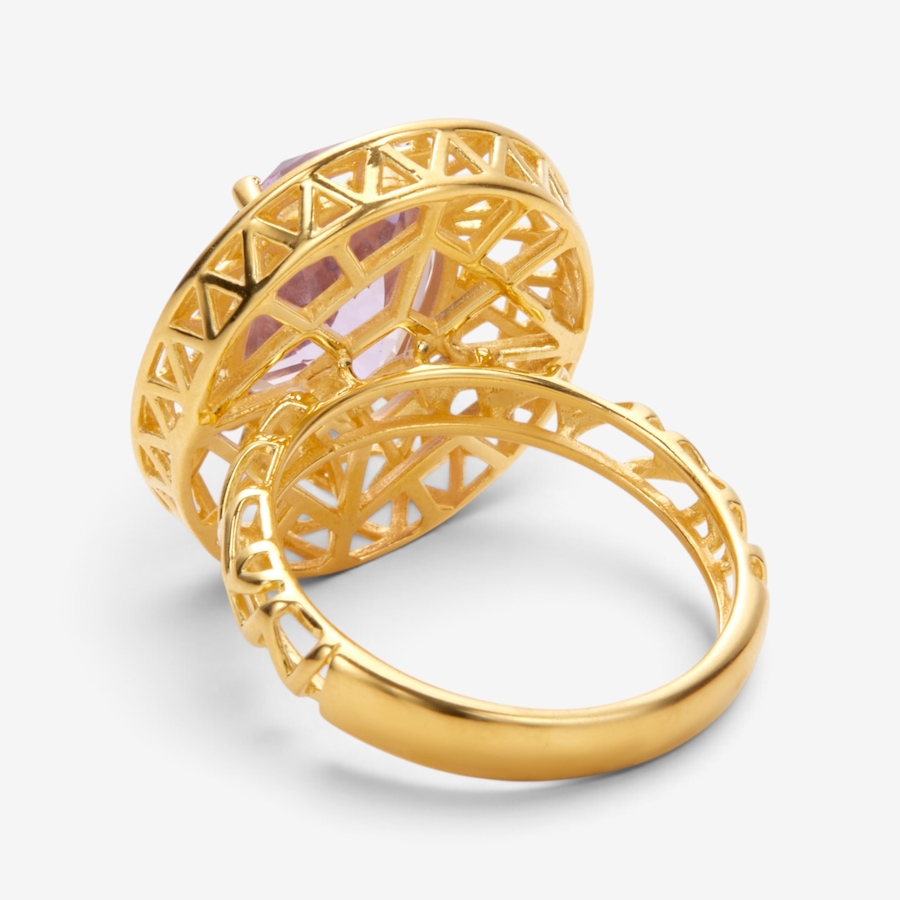 Image 131292_ALTMORE1.jpg, Product 131-292 / Price $199.99, Sterling Silver Yellow Gold Plate 14x10mm Oval Gemstone Ring from Gem Reflections on TSC.ca's Jewellery department