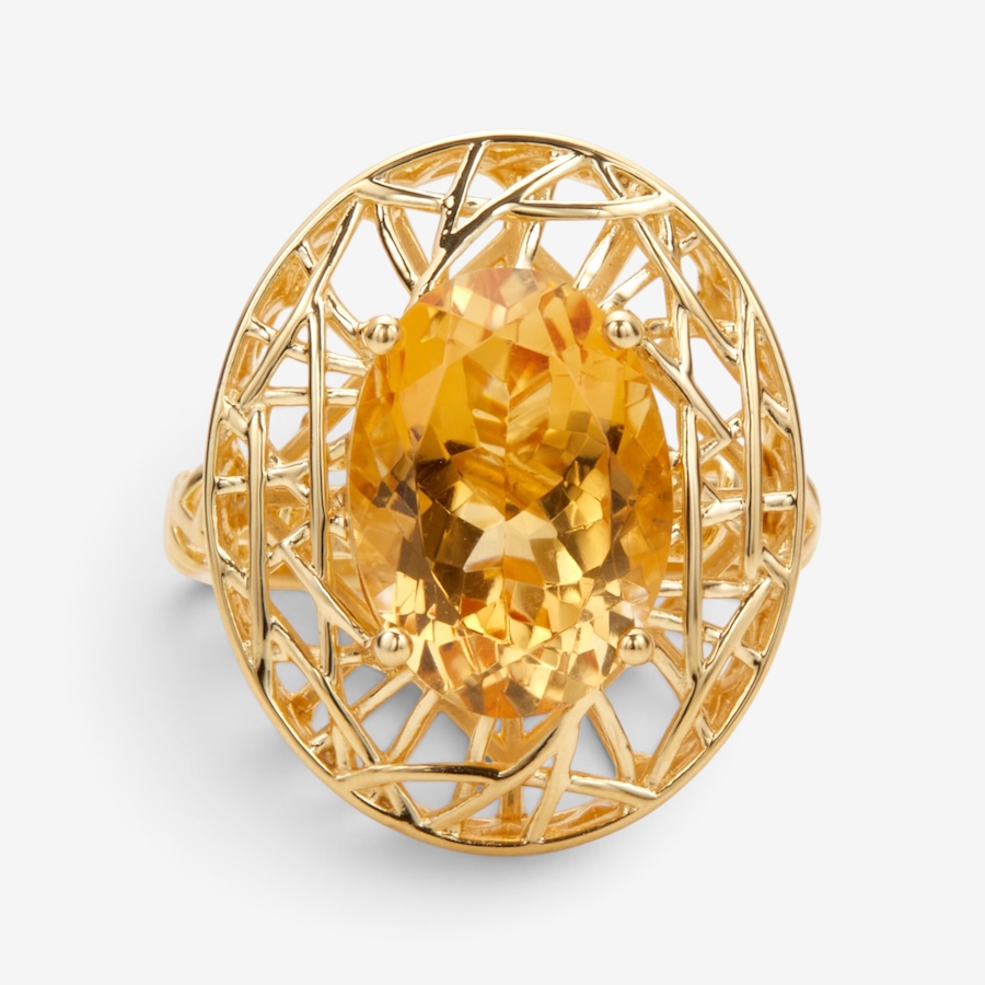 Image 131292_CIT.jpg, Product 131-292 / Price $199.99, Sterling Silver Yellow Gold Plate 14x10mm Oval Gemstone Ring from Gem Reflections on TSC.ca's Jewellery department