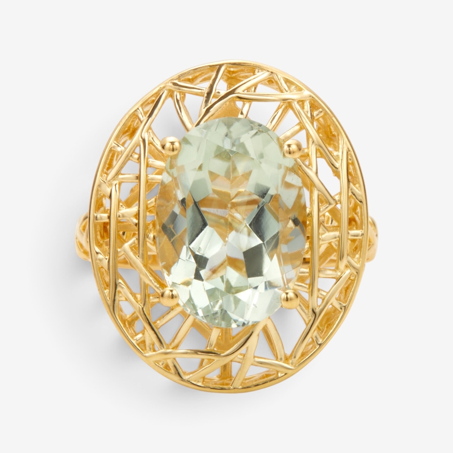 Image 131292_PSI.jpg, Product 131-292 / Price $199.99, Sterling Silver Yellow Gold Plate 14x10mm Oval Gemstone Ring from Gem Reflections on TSC.ca's Jewellery department