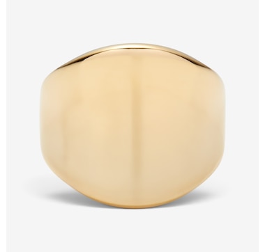 Soave Oro 14K Yellow Gold Resin Filled Graduated and Concave Polish Ring