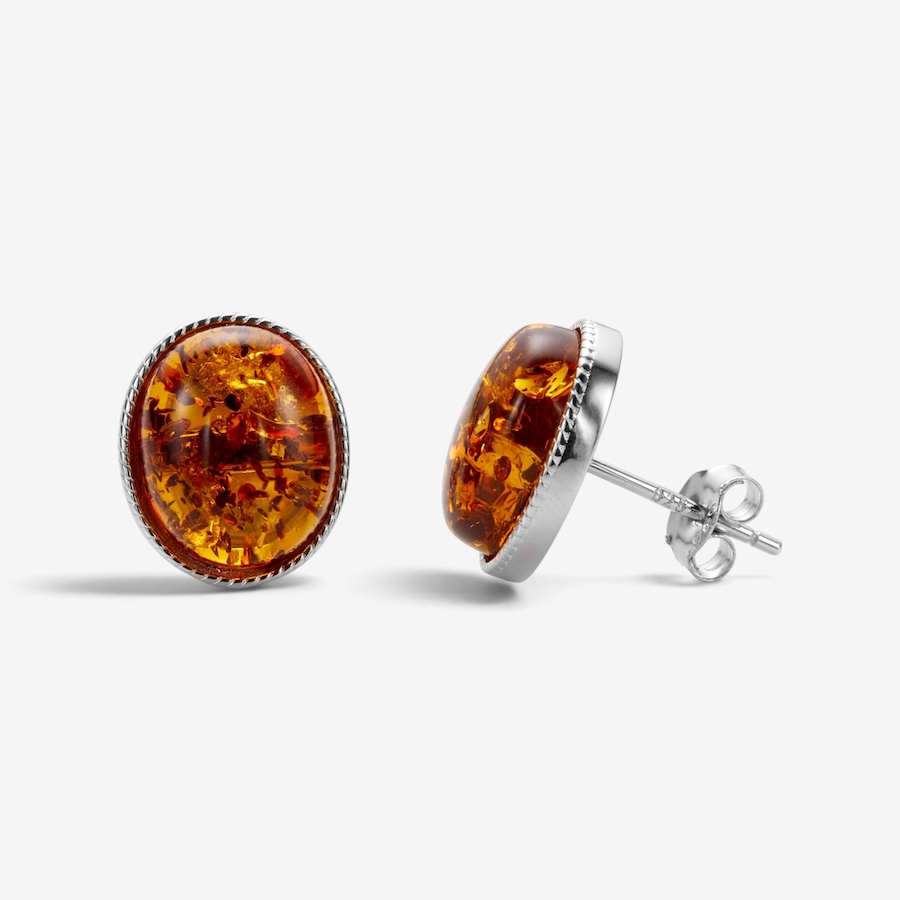 Image 131342_COGRP.jpg, Product 131-342 / Price $39.99, Amber Extraordinaire Sterling Silver Oval Amber Stud Earrings from Amber Extraordinaire on TSC.ca's Jewellery department