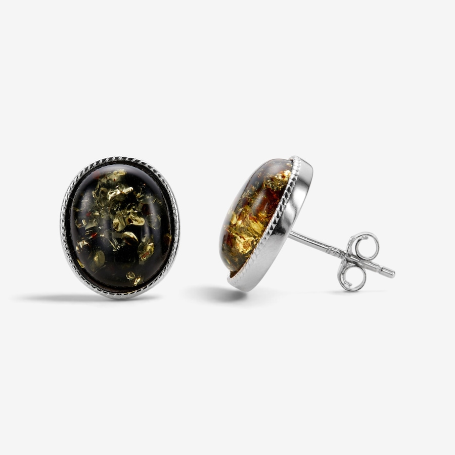 Image 131342_GRNRP.jpg, Product 131-342 / Price $39.99, Amber Extraordinaire Sterling Silver Oval Amber Stud Earrings from Amber Extraordinaire on TSC.ca's Jewellery department