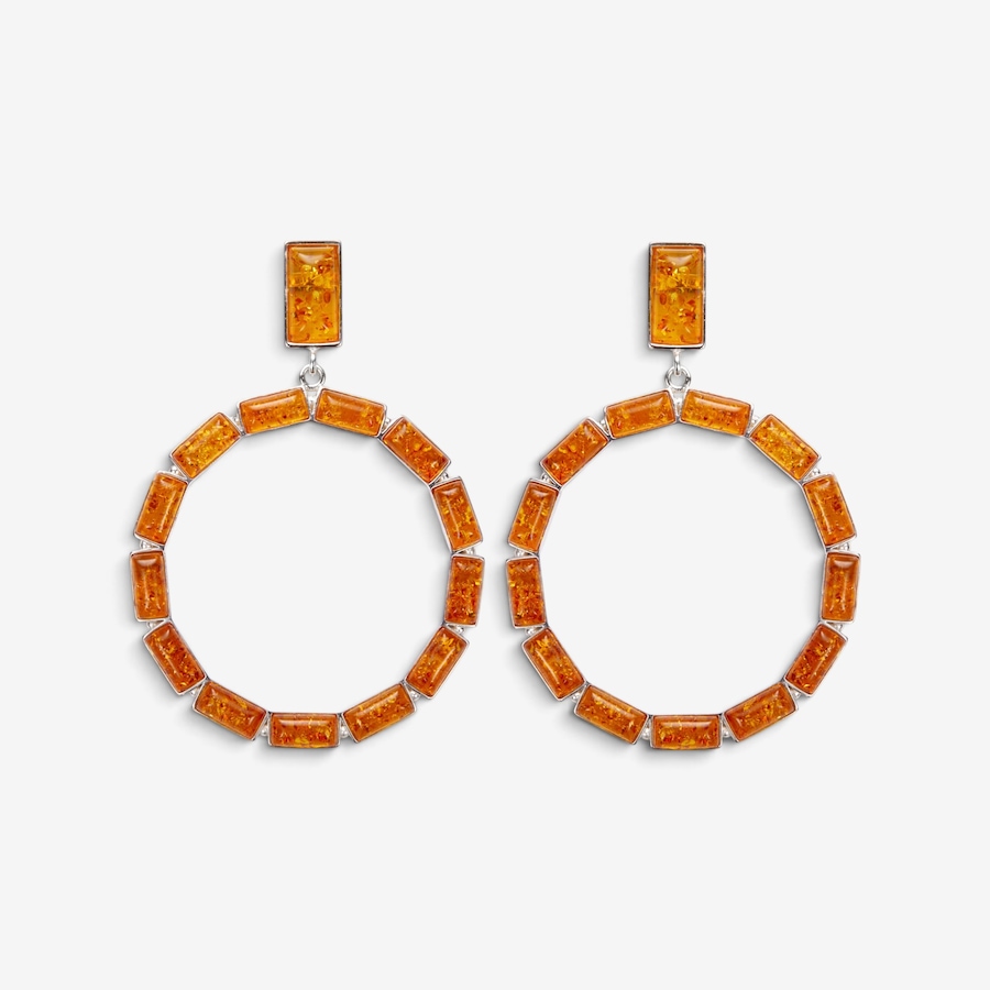 Image 131349_COG.jpg, Product 131-349 / Price $169.99, Amber Extraordinaire Sterling Silver Amber Hoop Drop Earrings from Amber Extraordinaire on TSC.ca's Jewellery department