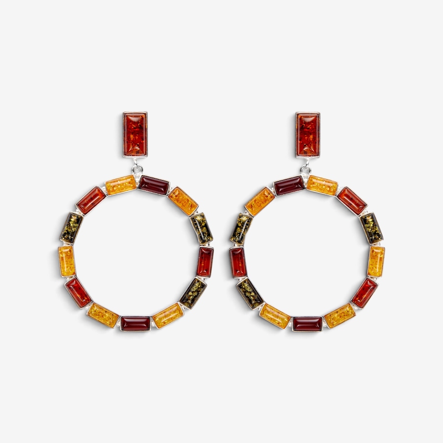 Image 131349_MTI.jpg, Product 131-349 / Price $169.99, Amber Extraordinaire Sterling Silver Amber Hoop Drop Earrings from Amber Extraordinaire on TSC.ca's Jewellery department