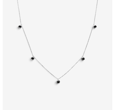 14K Gold 1.00ctw Floating Coloured Diamond Necklace