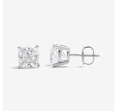 EVERA Diamonds 14K Gold 4.00ctw Cushion Shape Diamond Stud Earrings