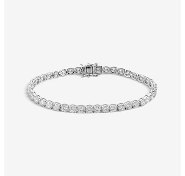EVERA Sterling Silver 12.00ctw Diamond Tennis Bracelet