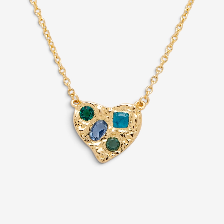 Image 131487.jpg, Product 131-487 / Price $199.99, Samuel B. Collection Sterling Silver/18K Yellow Gold Plate Heart Shape Multi Gemstone Necklace from Samuel B. Collection on TSC.ca's Jewellery department