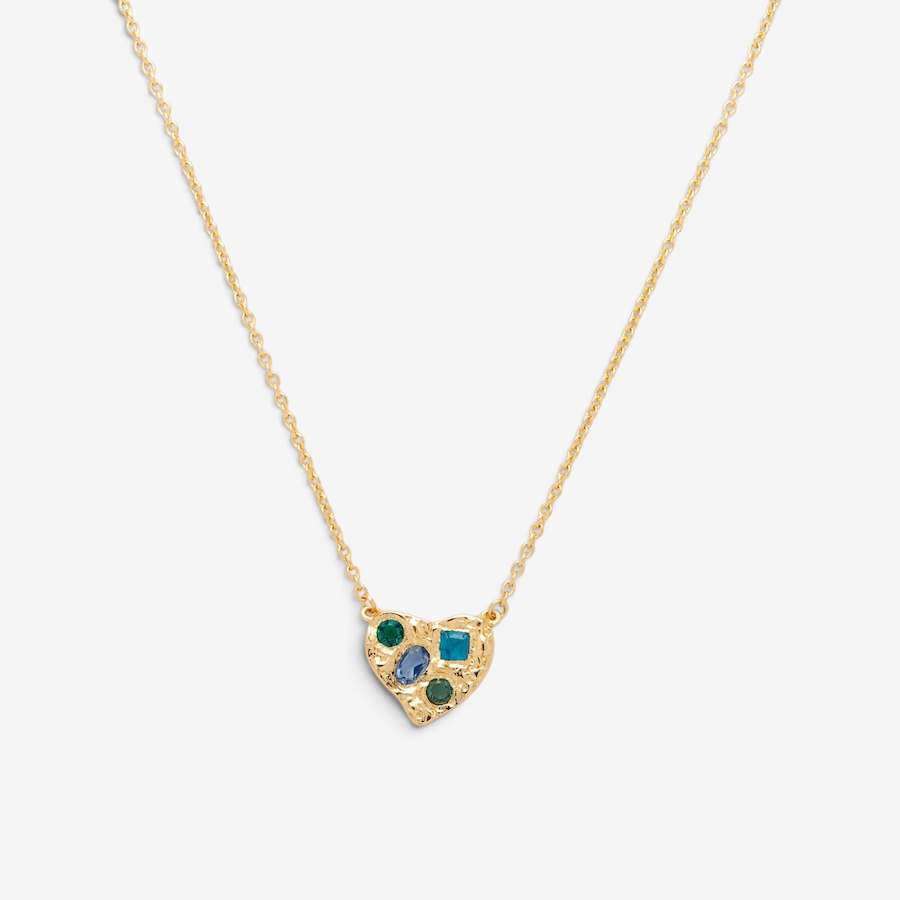 Image 131487_ALTMORE1.jpg, Product 131-487 / Price $199.99, Samuel B. Collection Sterling Silver/18K Yellow Gold Plate Heart Shape Multi Gemstone Necklace from Samuel B. Collection on TSC.ca's Jewellery department