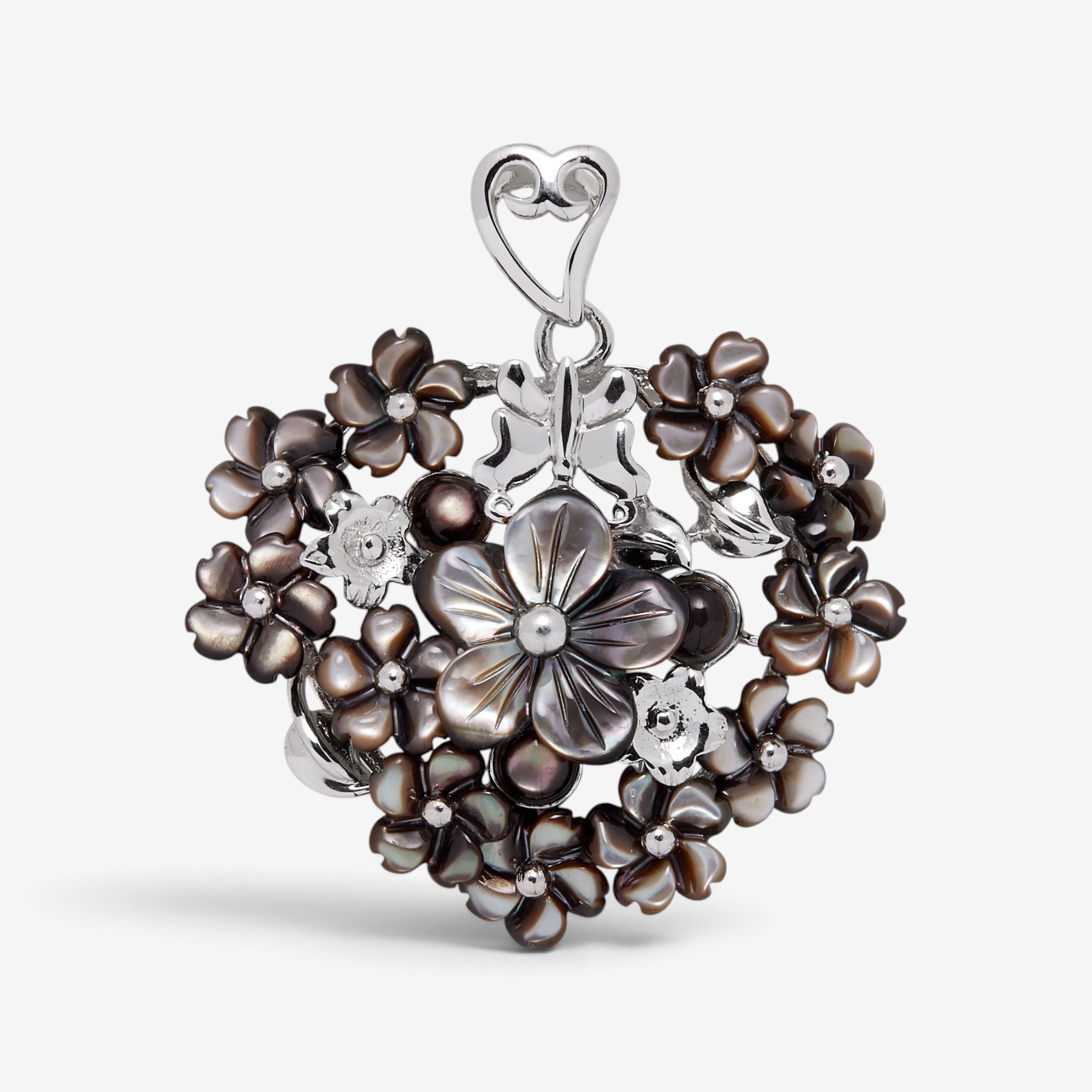 Samuel B. Collection Sterling Silver Gray Carved Mother Of Pearl
