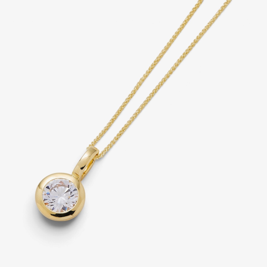 Image 131540_GPRND.jpg, Product 131-540 / Price $139.99, Diamonelle Sterling Silver Shaped Diamonelle Bezel Pendant with Chain from Diamonelle on TSC.ca's Jewellery department