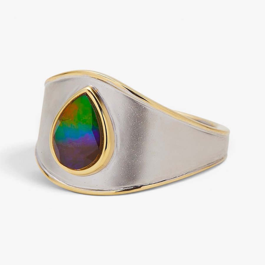 Image 131542_ALTMORE1.jpg, Product 131-542 / Price $379.99, Canadian Ammolite Gems Sterling Silver Two Tone Statement Ring from Canadian Ammolite Gems on TSC.ca's Jewellery department