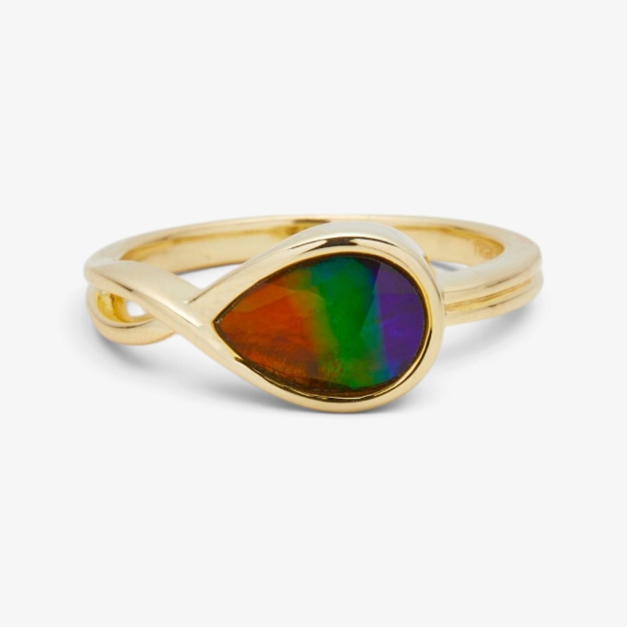 Image 131579.jpg, Product 131-579 / Price $349.99, Canadian Ammolite Gems Sterling Silver/Yellow Gold Plate Infinity Wrap Ring from Canadian Ammolite Gems on TSC.ca's Jewellery department