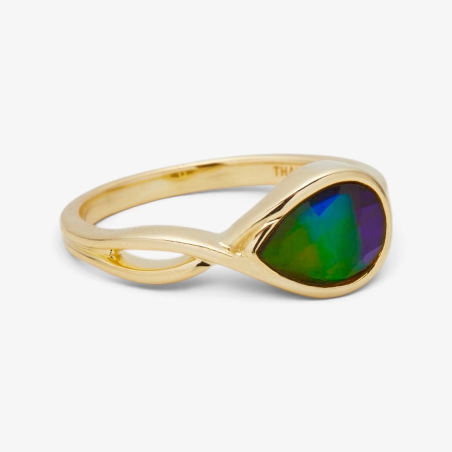 Image 131579_ALTMORE1.jpg, Product 131-579 / Price $349.99, Canadian Ammolite Gems Sterling Silver/Yellow Gold Plate Infinity Wrap Ring from Canadian Ammolite Gems on TSC.ca's Jewellery department