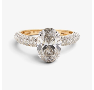 EVERA Diamonds 14K Yellow Gold 3.00ctw Oval Diamond Ring
