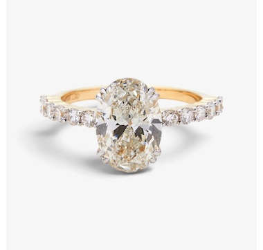 EVERA Diamonds 14K Yellow Gold 3.00ctw Oval Diamond Ring