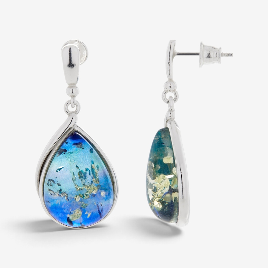 Image 131615_BORSS.jpg, Product 131-615 / Price $119.99, Amber Extraordinaire Sterling Silver Pear-Shaped Amber Earrings from Amber Extraordinaire on TSC.ca's Jewellery department