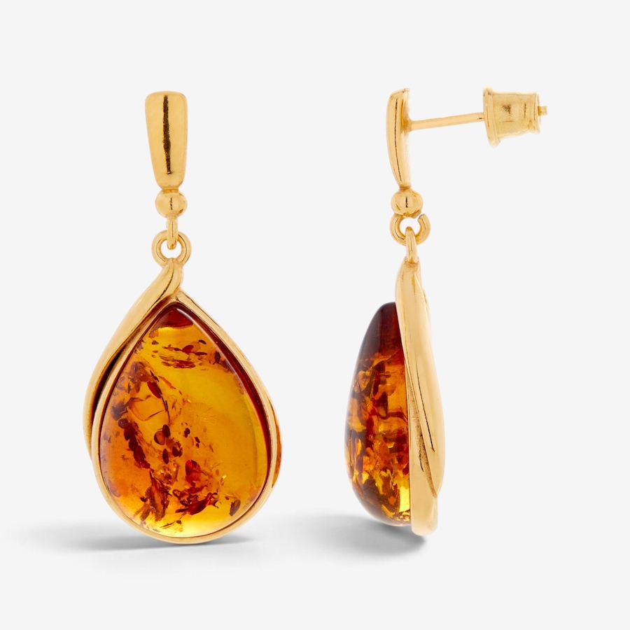 Image 131615_COGGP.jpg, Product 131-615 / Price $119.99, Amber Extraordinaire Sterling Silver Pear-Shaped Amber Earrings from Amber Extraordinaire on TSC.ca's Jewellery department