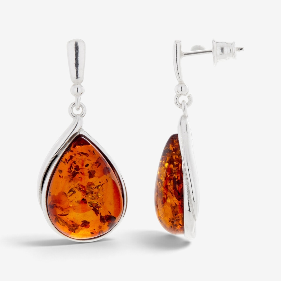 Image 131615_COGSS.jpg, Product 131-615 / Price $119.99, Amber Extraordinaire Sterling Silver Pear-Shaped Amber Earrings from Amber Extraordinaire on TSC.ca's Jewellery department