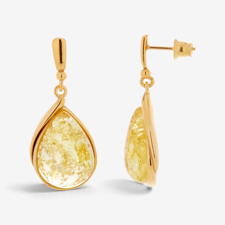 Image 131615_LEMGP.jpg, Product 131-615 / Price $119.99, Amber Extraordinaire Sterling Silver Pear-Shaped Amber Earrings from Amber Extraordinaire on TSC.ca's Jewellery department