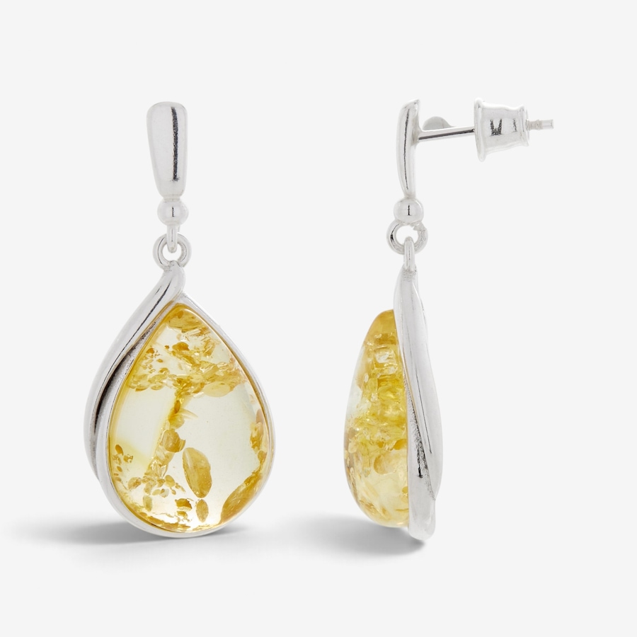 Image 131615_LEMSS.jpg, Product 131-615 / Price $119.99, Amber Extraordinaire Sterling Silver Pear-Shaped Amber Earrings from Amber Extraordinaire on TSC.ca's Jewellery department