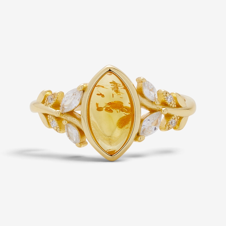 Image 131616_YGP.jpg, Product 131-616 / Price $39.99, Amber Extraordinaire Sterling Silver Marquise Shape Amber Ring from Amber Extraordinaire on TSC.ca's Jewellery department