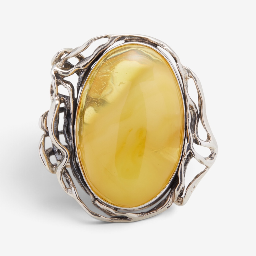 Image 131684.jpg, Product 131-684 / Price $459.99, Amber Extraordinaire Gallery Collection Sterling Silver Butter Amber Adjustable Ring from Amber Extraordinaire on TSC.ca's Jewellery department