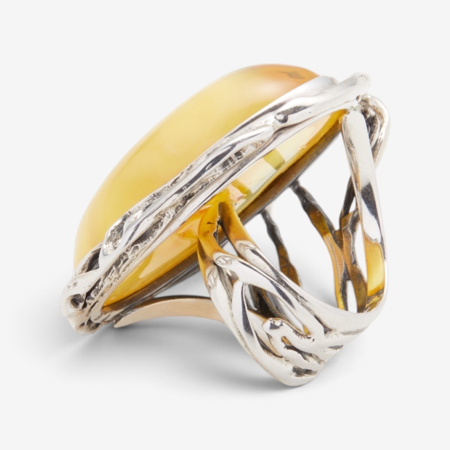 Image 131684_ALTMORE1.jpg, Product 131-684 / Price $459.99, Amber Extraordinaire Gallery Collection Sterling Silver Butter Amber Adjustable Ring from Amber Extraordinaire on TSC.ca's Jewellery department
