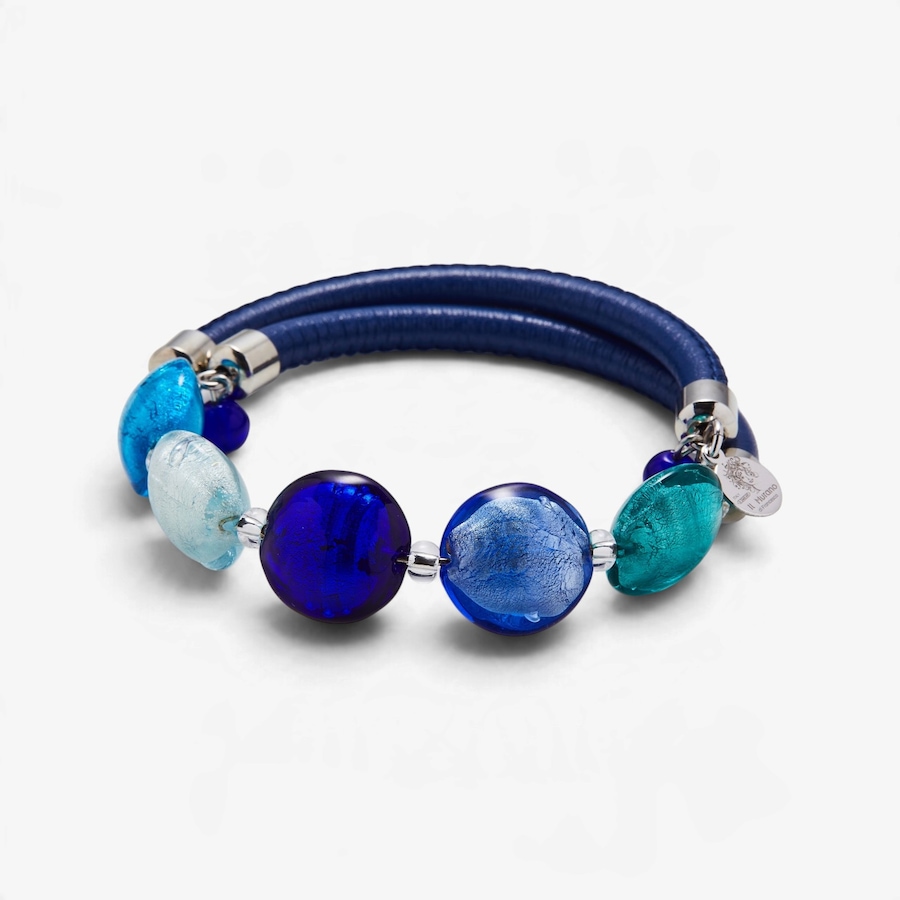 Image 131702_MUB.jpg, Product 131-702 / Price $89.99, Il Murano Di Francesca Brass/Faux Leather Glass Colour Bracelet from Il Murano Di Francesca on TSC.ca's Jewellery department