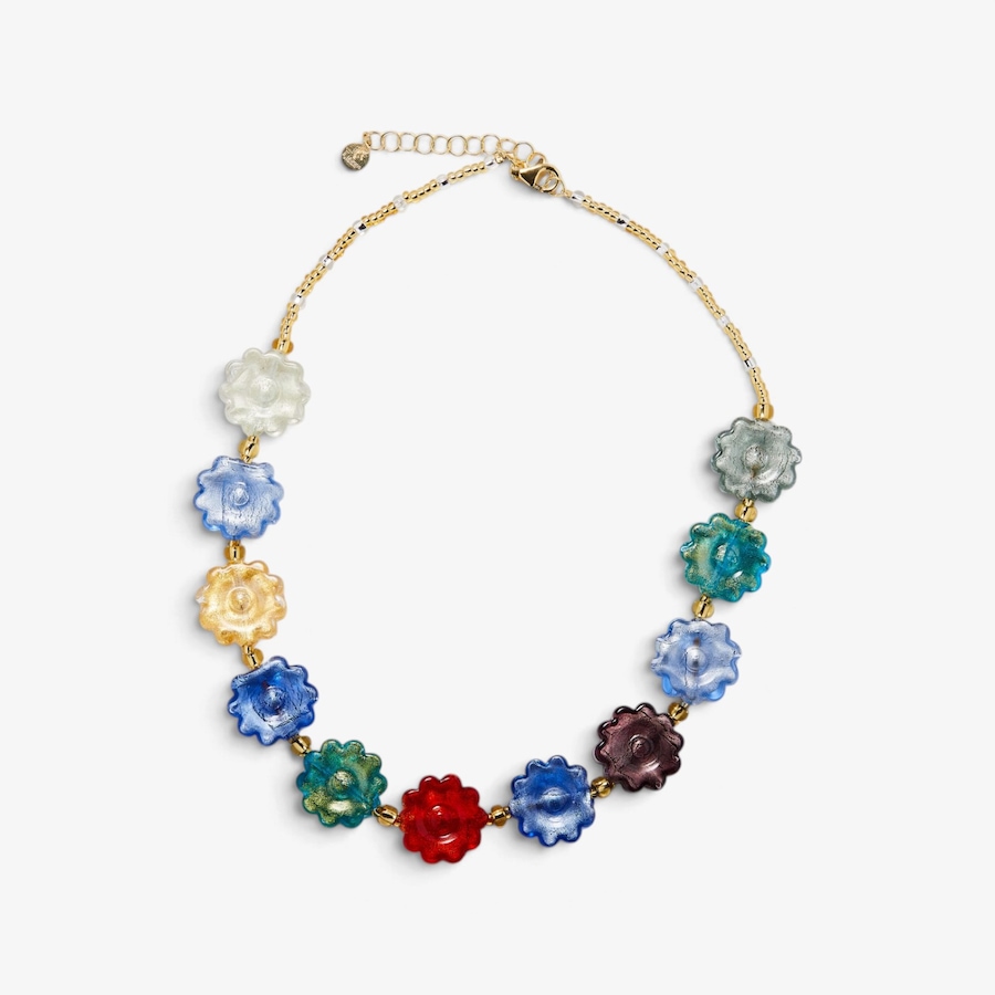 Image 131711.jpg, Product 131-711 / Price $329.99, Il Murano Di Francesca Sterling Silver/18k Yellow Gold Plate Murano Glass Flower Necklace from Il Murano Di Francesca on TSC.ca's Jewellery department