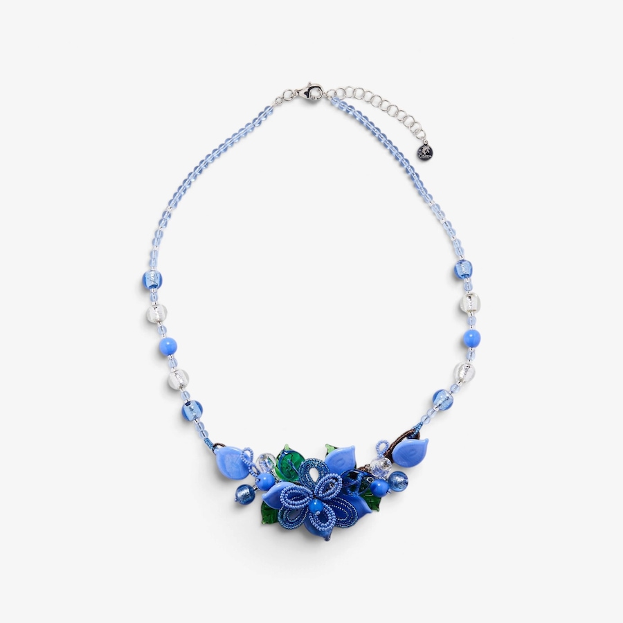 Image 131716_ALTMORE1.jpg, Product 131-716 / Price $249.99, Il Murano Di Francesca Sterling Silver/Rhodium Plate Murano Glass Petals Necklace With Green Leaves from Il Murano Di Francesca on TSC.ca's Jewellery department