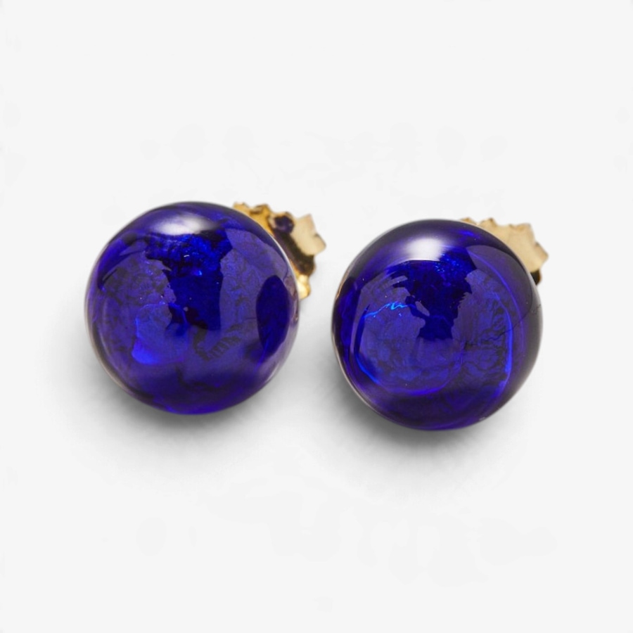 Image 131719_BLU.jpg, Product 131-719 / Price $59.99, Il Murano Di Francesca Sterling Silver/18K Yellow Gold Plate Murano Glass 10mm Stud Earrings from Il Murano Di Francesca on TSC.ca's Jewellery department