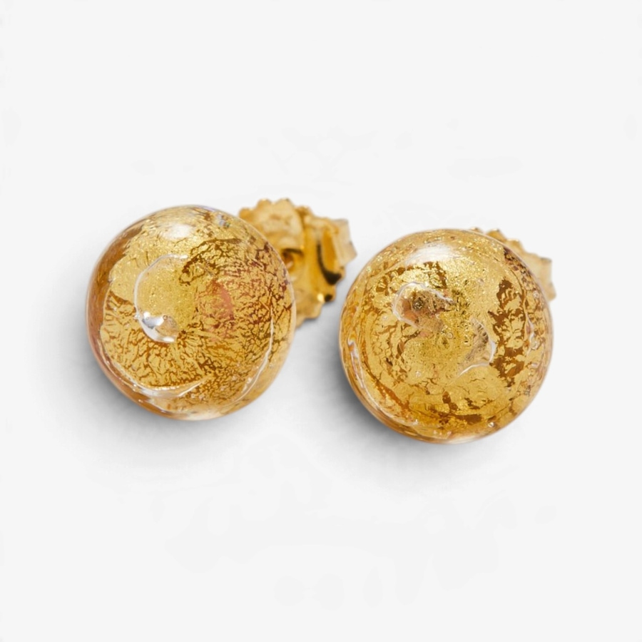 Image 131719_GLD.jpg, Product 131-719 / Price $59.99, Il Murano Di Francesca Sterling Silver/18K Yellow Gold Plate Murano Glass 10mm Stud Earrings from Il Murano Di Francesca on TSC.ca's Jewellery department