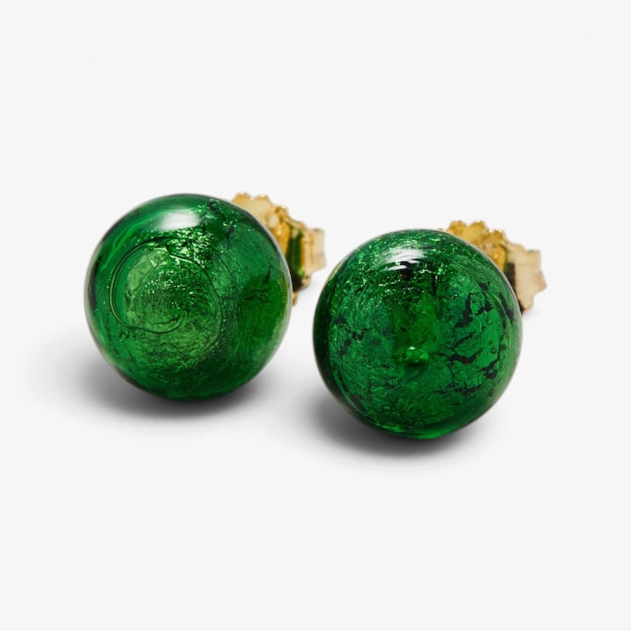 Image 131719_GRN.jpg, Product 131-719 / Price $59.99, Il Murano Di Francesca Sterling Silver/18K Yellow Gold Plate Murano Glass 10mm Stud Earrings from Il Murano Di Francesca on TSC.ca's Jewellery department