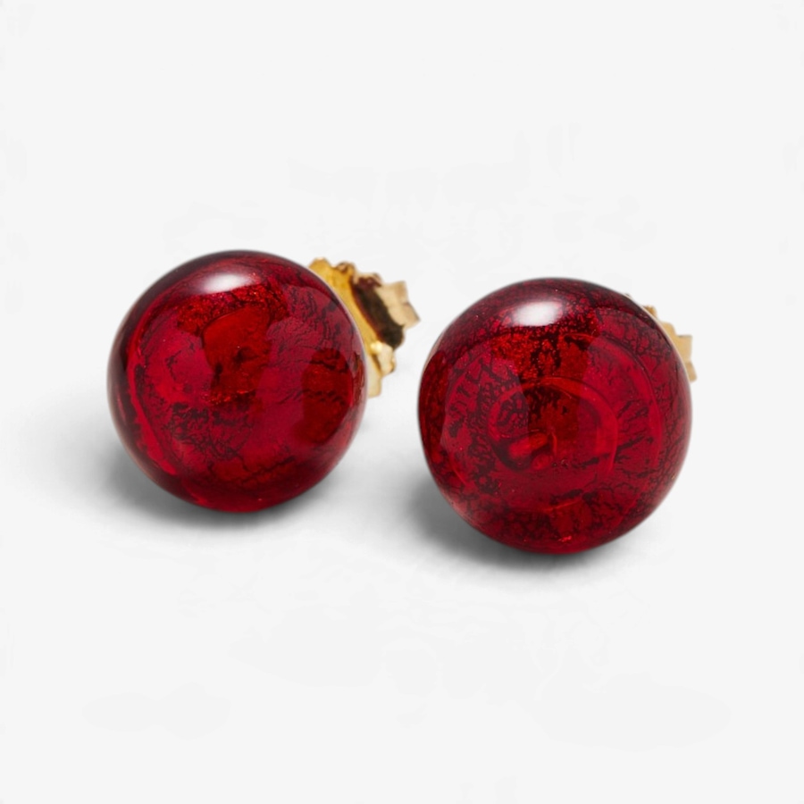 Image 131719_RED.jpg, Product 131-719 / Price $59.99, Il Murano Di Francesca Sterling Silver/18K Yellow Gold Plate Murano Glass 10mm Stud Earrings from Il Murano Di Francesca on TSC.ca's Jewellery department