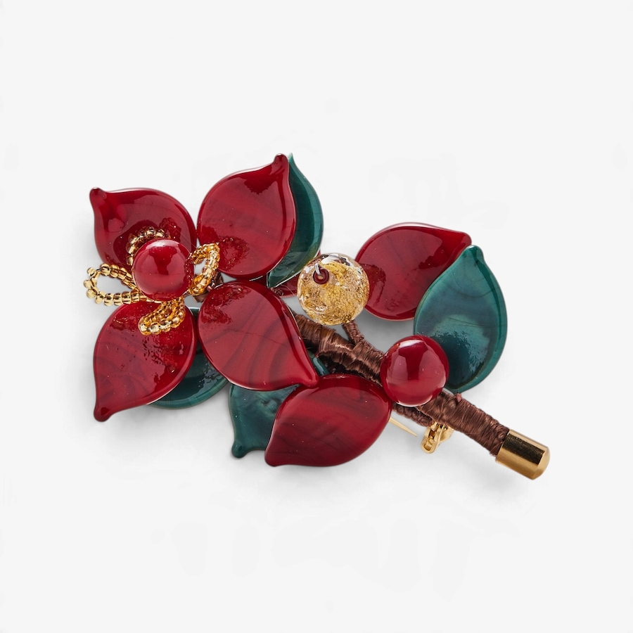 Image 131720.jpg, Product 131-720 / Price $119.99, Il Murano Di Francesca Brass/18K Yellow Gold Plate Murano Glass Flower Brooch from Il Murano Di Francesca on TSC.ca's Jewellery department