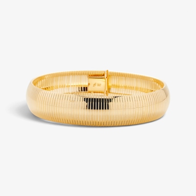 Etrusca Gioielli 18K Yellow Gold Plate Polished 150 Omega Link Bracelet