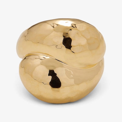 Etrusca Gioielli 18K Yellow Gold Plate Double Drop Contrarie Ring