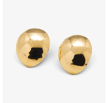 Etrusca Gioielli 18K Yellow Gold Plate Button Hammered Earrings