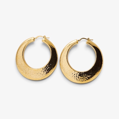 Etrusca Gioielli 18K Yellow Gold Plate Hammered Electroform Hoop Earrings