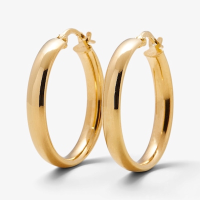 Etrusca Gioielli 18K Yellow Gold Plate Small Round Hoop Earrings