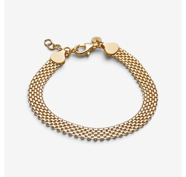 Silver Gallery Sterling Silver Wide Bismark Mesh Link Bracelet