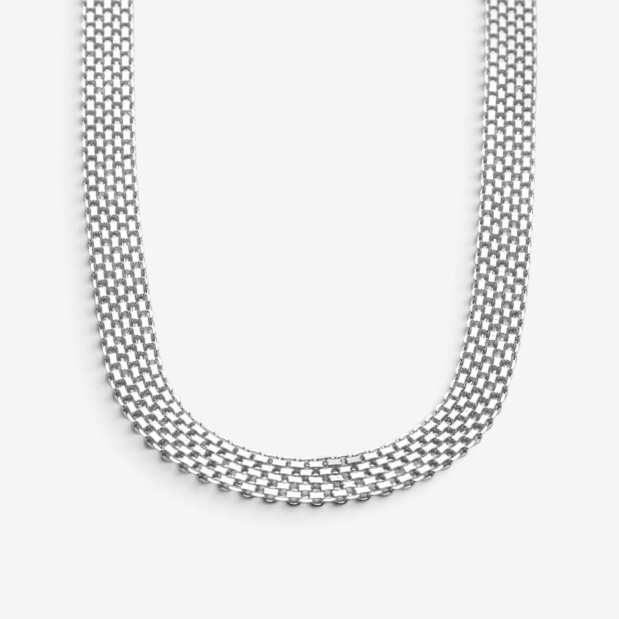 Image 131834_SIL.jpg, Product 131-834 / Price $279.99, Silver Gallery Sterling Silver Wide Bismark Mesh Link Necklace from Silver Gallery on TSC.ca's Jewellery department