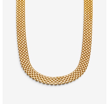 Silver Gallery Sterling Silver Wide Bismark Mesh Link Necklace