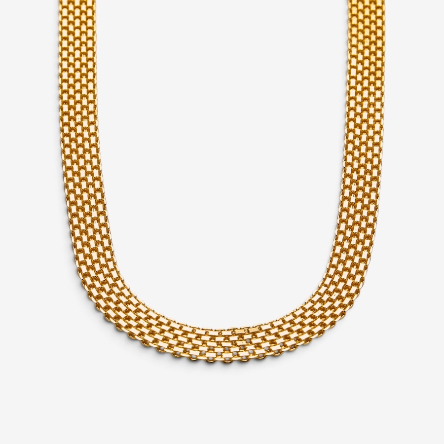 Image 131834_YGP.jpg, Product 131-834 / Price $279.99, Silver Gallery Sterling Silver Wide Bismark Mesh Link Necklace from Silver Gallery on TSC.ca's Jewellery department