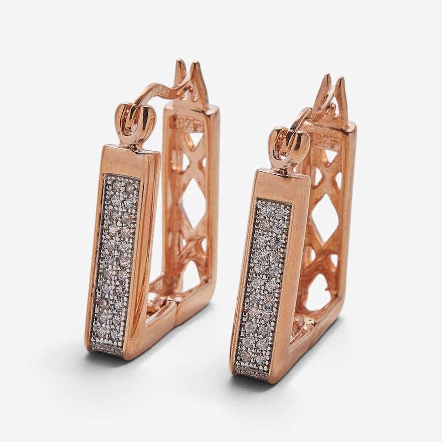 Image 131843_RSE.jpg, Product 131-843 / Price $69.99, Silver Gallery Sterling Silver Cubic Zirconia Square Hoop Earrings from Silver Gallery on TSC.ca's Jewellery department