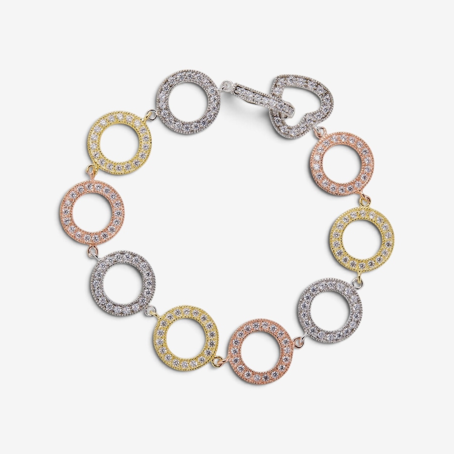 Image 131846.jpg, Product 131-846 / Price $169.99, Silver Gallery Sterling Silver Tri Colour Cubic Zirconia Bracelet from Silver Gallery on TSC.ca's Jewellery department