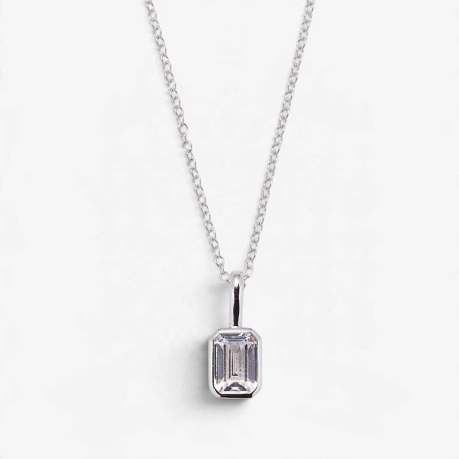 Image 131868.jpg, Product 131-868 / Price $49.99, Charles Garnier Sterling Silver Rhodium Plate Emerald Created White Sapphire Pendant with Chain from Charles Garnier on TSC.ca's Jewellery department