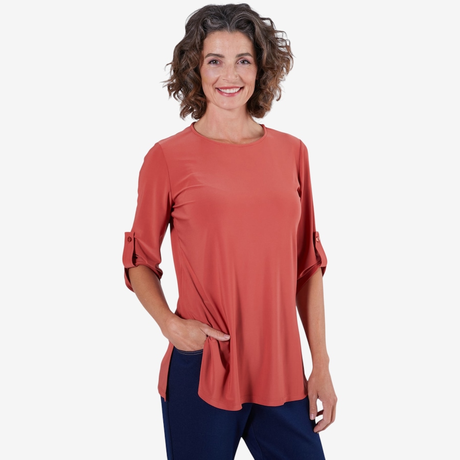 Image 133883_ALTMORE3.jpg, Product 133-883 / Price $49.99, Mr. Max Printed Brazil Knit Tunic with Tab and Side Slit Detail from Mr. Max on TSC.ca's Fashion department